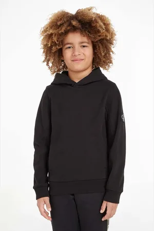 Calvin Klein Dětská bavlněná mikina barva, hladká