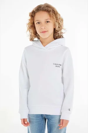 Calvin Klein Dětská mikina barva, s kapucí, s potiskem