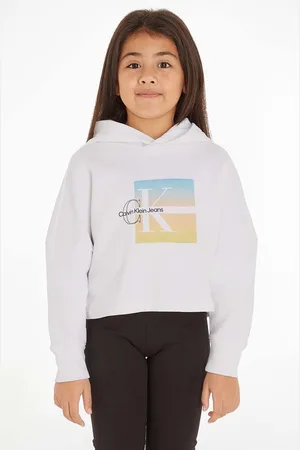Calvin Klein Dětská bavlněná mikina barva, s kapucí, s potiskem