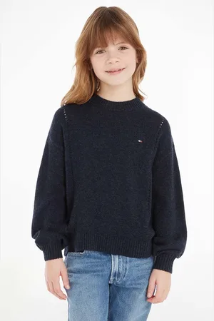 Tommy Hilfiger Dětský vlněný svetr tmavomodrá barva