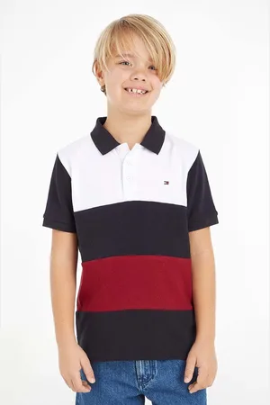 Tommy Hilfiger Dětská bavlněná polokošile tmavomodrá barva