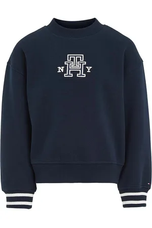 Tommy Hilfiger Dětská mikina tmavomodrá barva, s aplikací