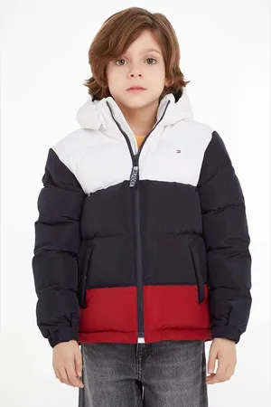Tommy Hilfiger Dětská bunda tmavomodrá barva