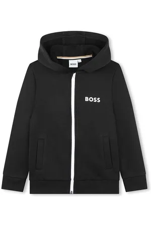 HUGO BOSS Dětská mikina barva, s kapucí, hladká