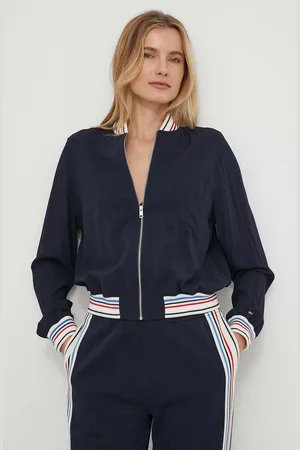 Tommy Hilfiger Mikina dámská, tmavomodrá barva, s potiskem, WW0WW41393