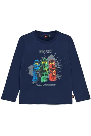 LEGO Wear Dětské bavlněné tričko s dlouhým rukávem tmavomodrá barva, s potiskem
