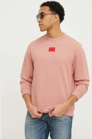 HUGO BOSS Bavlněná mikina pánská, béžová barva, s aplikací, 50447964