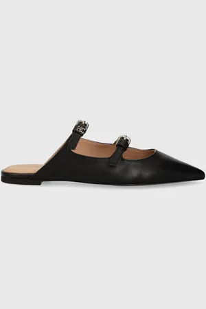 Tommy Hilfiger Kožené pantofle TH POINTY LEATHER MULE dámské, barva, FW0FW07722