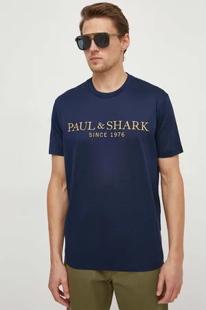 Paul & Shark Bavlněné tričko tmavomodrá barva, s aplikací, 24411020