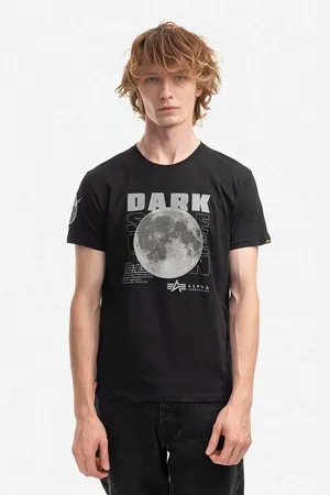 Alpha Industries Bavlněné tričko barva, s potiskem, 108510.285-black