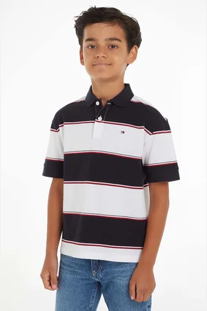 Tommy Hilfiger Dětská bavlněná polokošile tmavomodrá barva