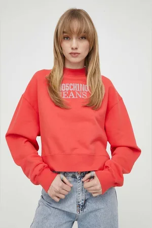 Moschino Bavlněná mikina dámská, barva, s aplikací