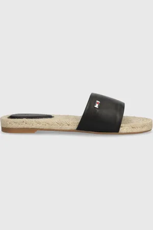 Tommy Hilfiger Kožené pantofle SIMPLE LEATHER FLAT ESP SANDAL dámské, barva, FW0FW07933
