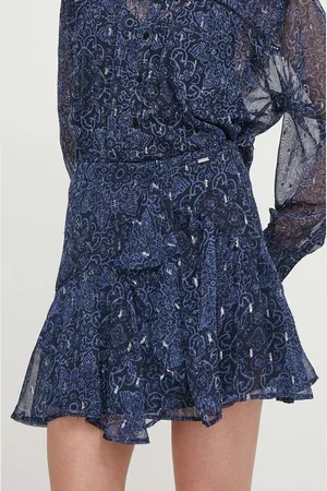 Pepe Jeans Sukně CRESSIDA tmavomodrá barva, mini, áčková, PL901111