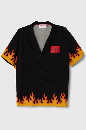 HUGO BOSS Dětská bavlněná košile barva