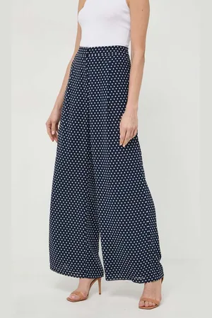 Michael Kors Kalhoty dámské, tmavomodrá barva, jednoduché, high waist