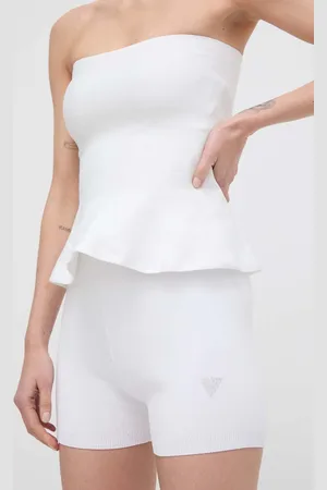 Guess Kraťasy ALEXIA dámské, barva, s aplikací, high waist, W4GZ25 Z3F40