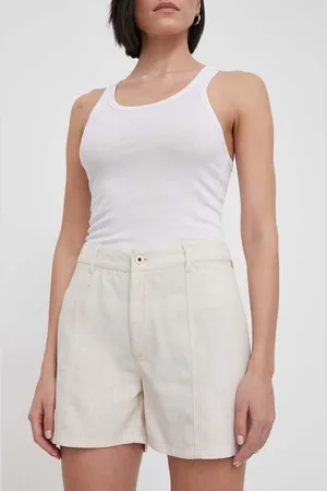 Pepe Jeans Šortky s příměsí lnu TILLY barva, high waist, PL801093
