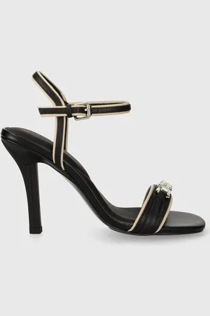 Tommy Hilfiger Kožené sandály TH HARDWARE HEELED SANDAL barva, FW0FW07796