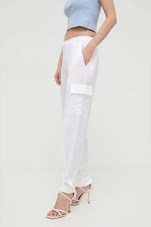Guess Kalhoty MARZIA dámské, barva, jednoduché, high waist, W4GB50 WG7C0