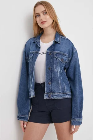 Pepe Jeans Džínová bunda RELAXED JACKET dámská, přechodná, oversize, PL402392HU8
