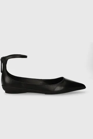 Calvin Klein Kožené baleríny WRAPPED ANKLE STRAP BALLERINA barva, HW0HW01840