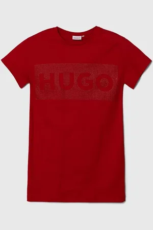 HUGO BOSS Dětské bavlněné šaty barva, mini
