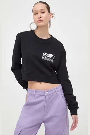 Moschino Bavlněná mikina dámská, barva, s aplikací