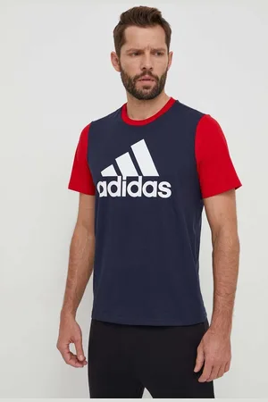 adidas Bavlněné tričko tmavomodrá barva, s potiskem, IL5660