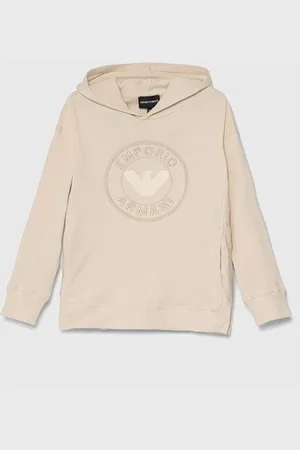 Emporio Armani Dětská mikina barva, s kapucí, s aplikací
