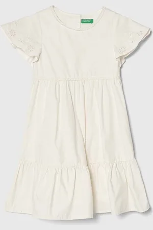 Benetton Dětské bavlněné šaty barva, midi