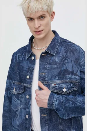 Tommy Hilfiger Džínová bunda pánská, tmavomodrá barva, přechodná, DM0DM18971