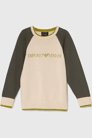 Emporio Armani Dětský bavlněný svetr barva, lehký