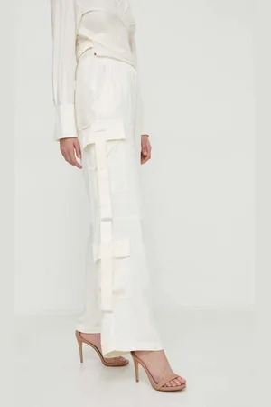 Sisley Kalhoty dámské, barva, široké, high waist