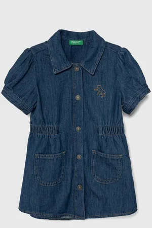 Benetton Dětské riflové šaty mini
