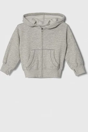 Abercrombie & Fitch Dětská mikina barva, s kapucí, melanžová