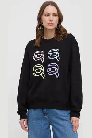 Karl Lagerfeld Bavlněná mikina dámská, barva, s aplikací