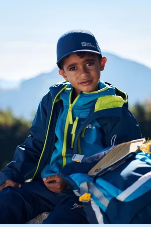 Jack Wolfskin Dětská baseballová čepice ACTIVE HIKE tmavomodrá barva, s potiskem