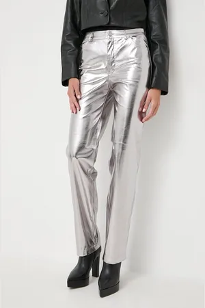 Guess Kalhoty AMBRA dámské, barva, jednoduché, high waist, W4RB33 WFWP0