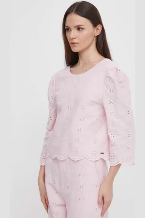 Pepe Jeans Lněná halenka DITA barva, hladká, PL304801