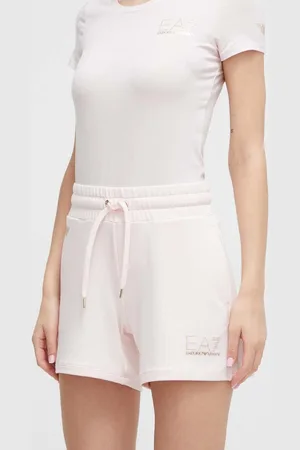 EA7 Kraťasy dámské, barva, s aplikací, high waist