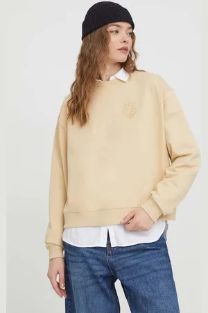 HUGO BOSS Bavlněná mikina dámská, barva, hladká, 50515868