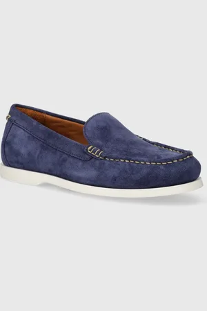 Ralph Lauren Semišové mokasíny Merton Vnetn pánské, tmavomodrá barva, 803932196002