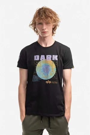 Alpha Industries Bavlněné tričko barva, s potiskem, 108510.556-black
