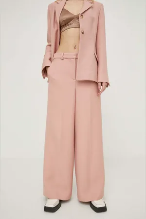 Lovechild Vlněné kalhoty barva, široké, high waist, 24-2-524-2017