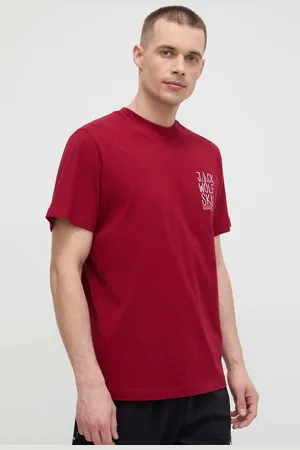 Jack Wolfskin Tričko Tent vínová barva, s potiskem, 1809791