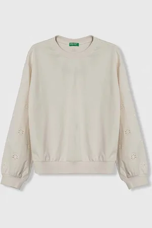 Benetton Dětská bavlněná mikina barva, hladká