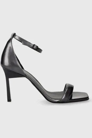 Calvin Klein Kožené sandály GEO STIL SQUARE SANDAL 90-PEARL barva, HW0HW01993