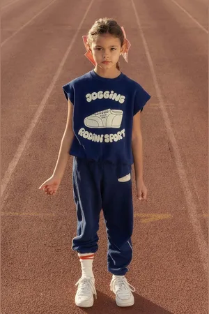 Mini Rodini Dětský bavlněný top Jogging tmavomodrá barva, s potiskem