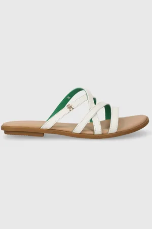 Tommy Hilfiger Kožené pantofle TH STRAP FLAT SANDAL dámské, barva, FW0FW08067